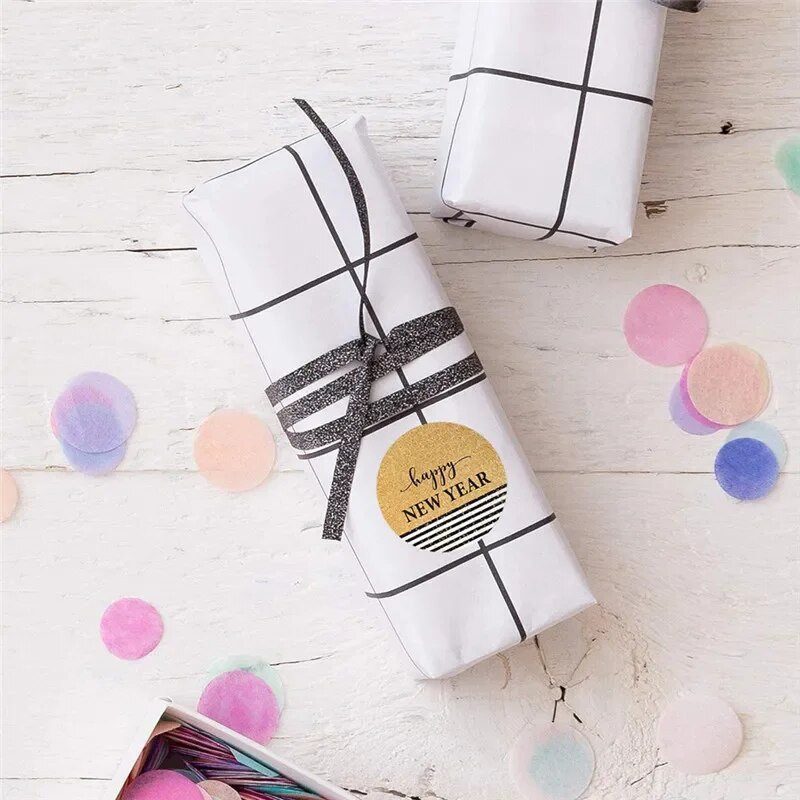 1,5-tolline ümmargune head uut aastat kleebis Kodupeo kaunistuse pitsat kleebis uusaasta kingitus kleebis kirjatarvete ümbrik küpsetussilt