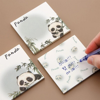 Сладка карикатура Panda Публикувани лепкави бележки Залепващо съобщение Преносим бележник Разкъсваем 50 листа Устойчив на мастило Гладко писане за ученик