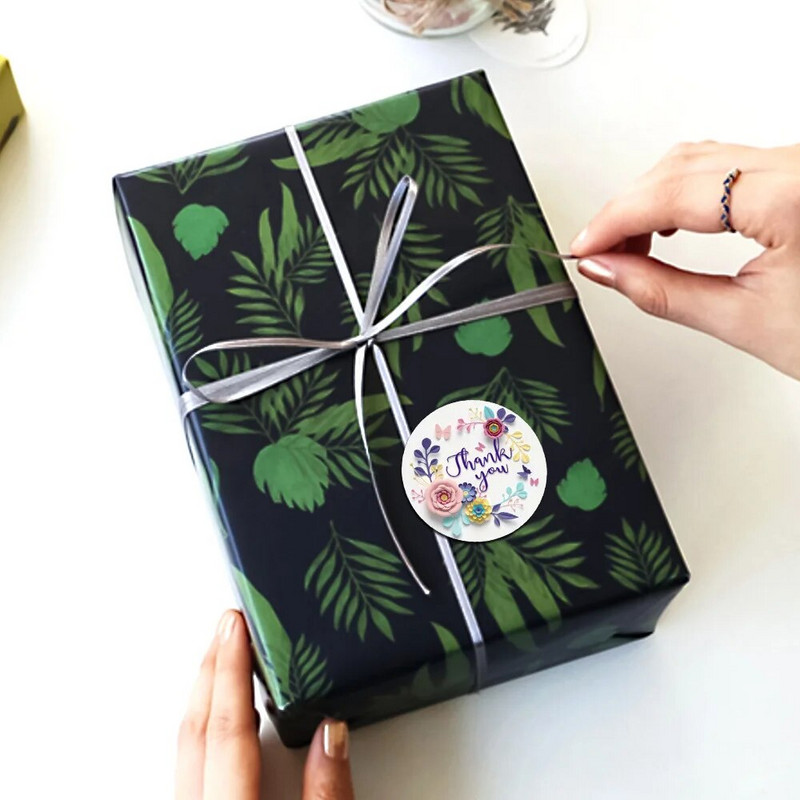 100-500Pcs 2023 Νέο ευχαριστήριο αυτοκόλλητο για ετικέτες σφραγίδων Στρογγυλές λουλουδένιες ετικέτες πολλαπλών χρωμάτων Επαγγελματικά χειροποίητα αυτοκόλλητα χαρτικά