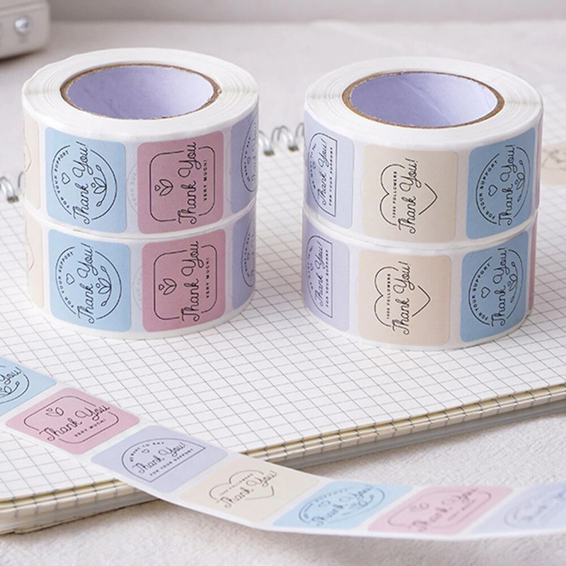 100-500 tk Täname kleebis ümmargune väljalõigete albumi ümbriku pitser Väljalõigete albumi kleebiste festival Sünnipäevapeo kingituste kaunistuste sildid