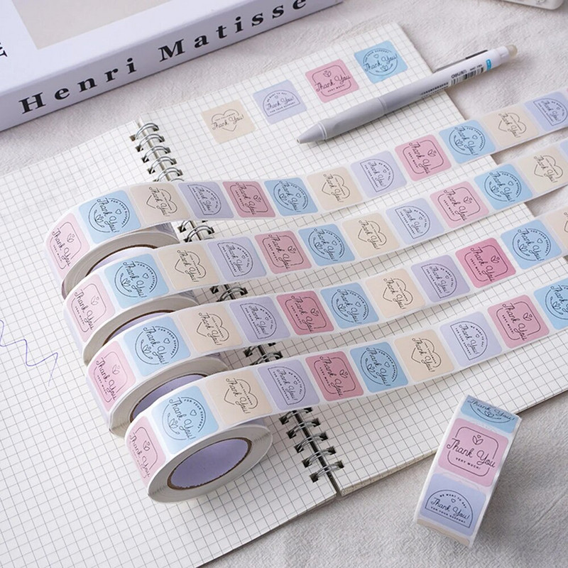 100-500 tk Täname kleebis ümmargune väljalõigete albumi ümbriku pitser Väljalõigete albumi kleebiste festival Sünnipäevapeo kingituste kaunistuste sildid