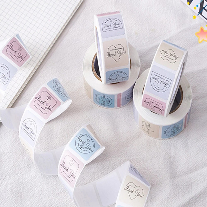 100-500 tk Täname kleebis ümmargune väljalõigete albumi ümbriku pitser Väljalõigete albumi kleebiste festival Sünnipäevapeo kingituste kaunistuste sildid