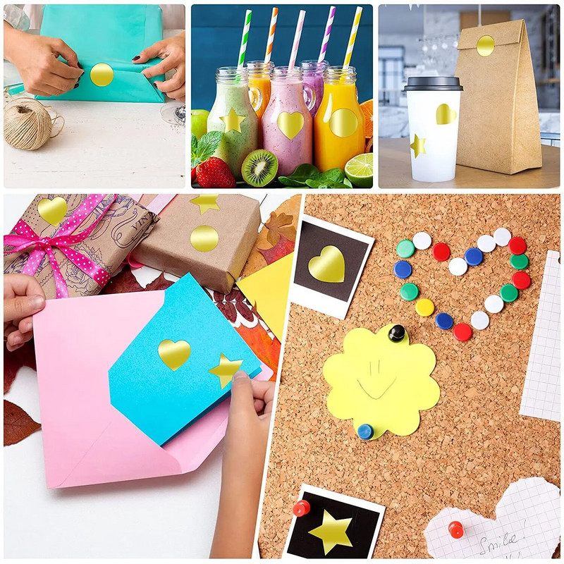 100-500 τεμ. Χρυσό κενό 1 ιντσών Ευχαριστώ Αυτοκόλλητα Στρογγυλά αυτοκόλλητα για συσκευασία δώρου Χειροποίητη ετικέτα σφράγισης Χαρτικά