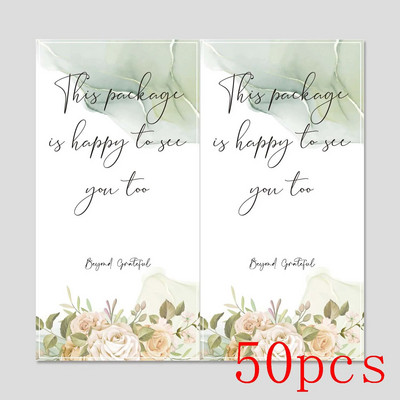 10-50 tk. Tänukleebised "Sellel pakendil on ka hea meel teid näha" Plommid Sildid Kleebised Kingituspakendid Väikeettevõtte sisekujundus