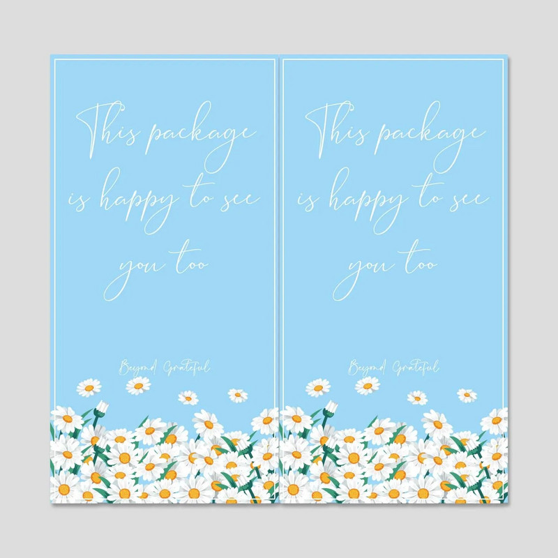 10-50 tk. Tänukleebised "Sellel pakendil on ka hea meel teid näha" Plommid Sildid Kleebised Kingituspakendid Väikeettevõtte sisekujundus