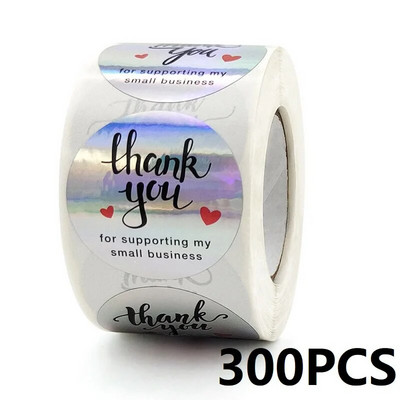 100-500 vnt. Padėkos lipdukai verslui Nauji Merci Pakuotės Riedantys lipdukai Apvalūs Namuose pagaminti lipdukai Pakuotės etiketės