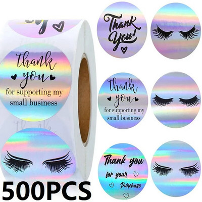 100-500 vnt. Padėkos lipdukai verslui Nauji Merci Pakuotės Riedantys lipdukai Apvalūs Namuose pagaminti lipdukai Pakuotės etiketės