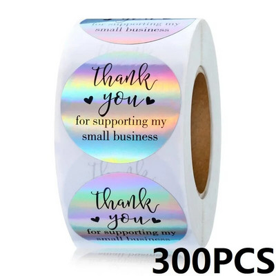 100-500 vnt. Padėkos lipdukai verslui Nauji Merci Pakuotės Riedantys lipdukai Apvalūs Namuose pagaminti lipdukai Pakuotės etiketės