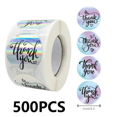 100-500 vnt. Padėkos lipdukai verslui Nauji Merci Pakuotės Riedantys lipdukai Apvalūs Namuose pagaminti lipdukai Pakuotės etiketės