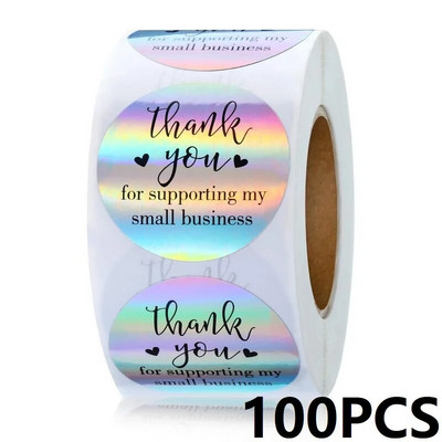 100-500 vnt. Padėkos lipdukai verslui Nauji Merci Pakuotės Riedantys lipdukai Apvalūs Namuose pagaminti lipdukai Pakuotės etiketės
