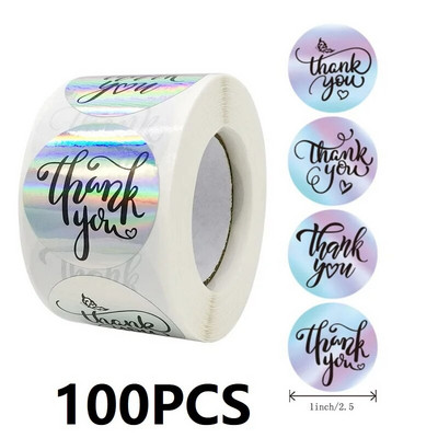100-500 vnt. Padėkos lipdukai verslui Nauji Merci Pakuotės Riedantys lipdukai Apvalūs Namuose pagaminti lipdukai Pakuotės etiketės