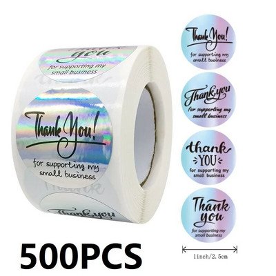 100-500 vnt. Padėkos lipdukai verslui Nauji Merci Pakuotės Riedantys lipdukai Apvalūs Namuose pagaminti lipdukai Pakuotės etiketės