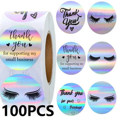 100-500 vnt. Padėkos lipdukai verslui Nauji Merci Pakuotės Riedantys lipdukai Apvalūs Namuose pagaminti lipdukai Pakuotės etiketės