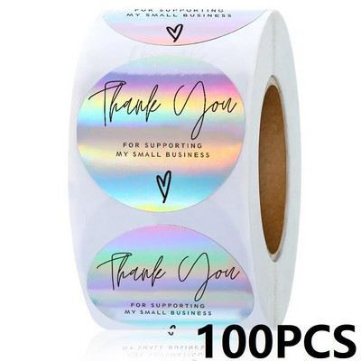 100-500 vnt. Padėkos lipdukai verslui Nauji Merci Pakuotės Riedantys lipdukai Apvalūs Namuose pagaminti lipdukai Pakuotės etiketės