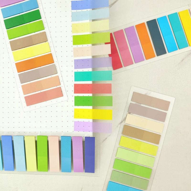 Kaasaskantavad värvilised kleebised läbipaistvad luminofoorlampide indekskaardid Lipud Kleepmärkmed Kirjatarbed Lastele Kingitused Koolikontoritarbed