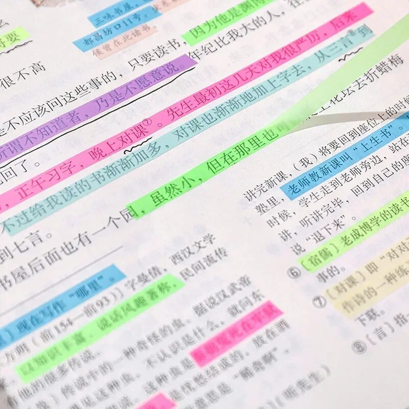 Kaasaskantavad värvilised kleebised läbipaistvad luminofoorlampide indekskaardid Lipud Kleepmärkmed Kirjatarbed Lastele Kingitused Koolikontoritarbed