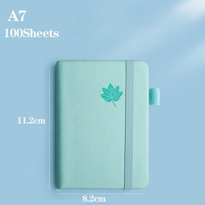 Mini A7 taskumärkmik Käsitsi valmistatud nahast 100 lehte märkmik, kaasaskantav reisipäeviku planeerija Kawaii kooli kontoritarbed