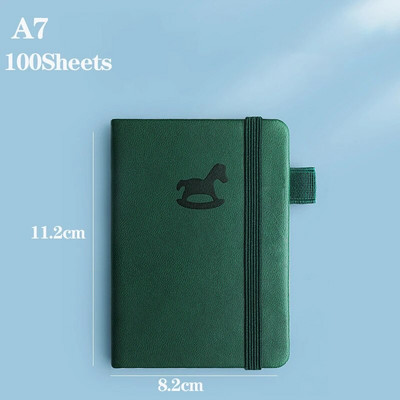 Mini A7 taskumärkmik Käsitsi valmistatud nahast 100 lehte märkmik, kaasaskantav reisipäeviku planeerija Kawaii kooli kontoritarbed