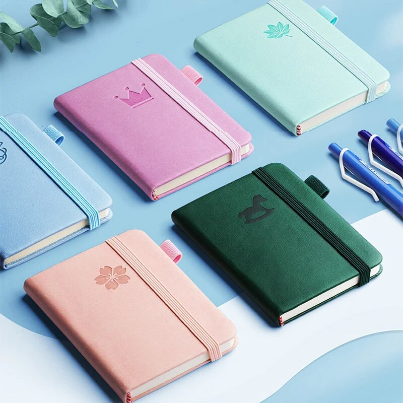 Mini A7 taskumärkmik Käsitsi valmistatud nahast 100 lehte märkmik, kaasaskantav reisipäeviku planeerija Kawaii kooli kontoritarbed