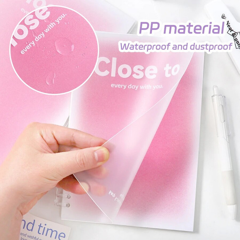 Ins lahtiste lehtedega sülearvuti Viie auguga eemaldatav gradientvärviga vooderdatud lihtsad kirjutusplokid Õpilaste kirjatarbed Kooli kontoritarbed