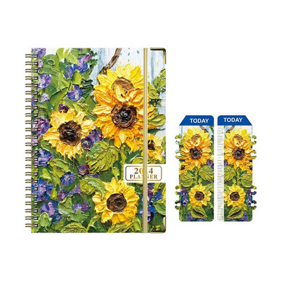 Igapäevane kalendriplaneerija mähismärkmik 2024. Iganädalane igakuine kontori päevakava korraldaja Ajahaldus Isiklike kohtumiste päevik