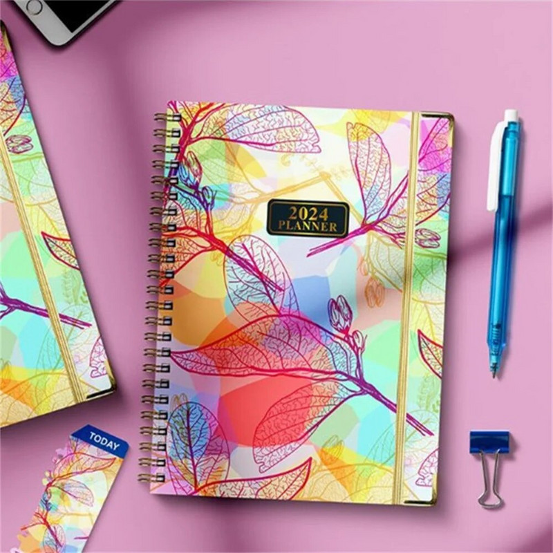 Igapäevane kalendriplaneerija mähismärkmik 2024. Iganädalane igakuine kontori päevakava korraldaja Ajahaldus Isiklike kohtumiste päevik