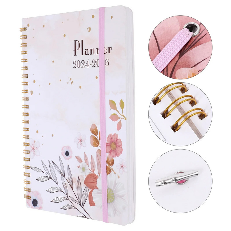 1 Book of Notebook Decorative Printing Coil Notepad Exquisite English Notepad Cash Budget Binder 2024 agenda hispaania Agenda