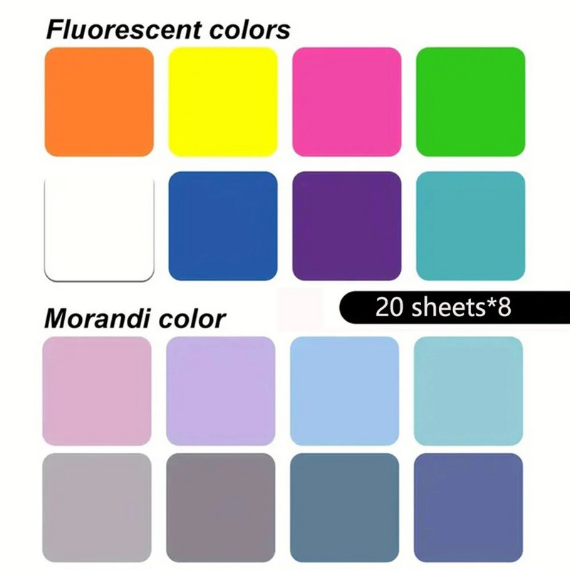 160 lehte Värvid Läbipaistvad kleeppaberid Veekindlad registrikaardid Kleepmemo Kirjatarbed Kooli kontoritarbed