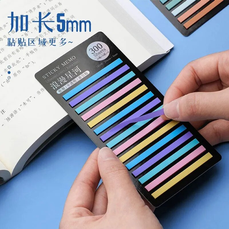 Haile 300Sheets/Set Διάφανα αυτοκόλλητα PET Σημειώσεις Υπόμνημα Σημειώσεις Macaron Έγχρωμοι σελιδοδείκτες Σημειωματάριο Σχολική γραφική ύλη
