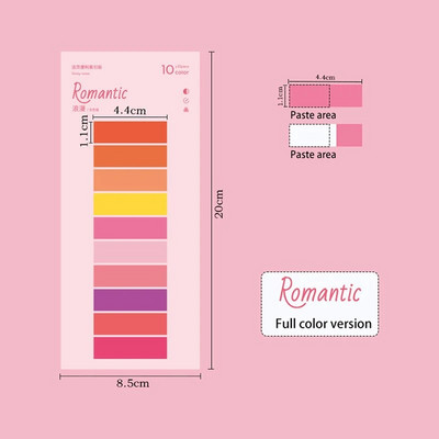 200 lehte värviline PET veekindel kleepmärkmed Registrikaardid Kirjutatavad failikaardid Lipud Lehekülje markerid Sildid Kooli kontoritarbed