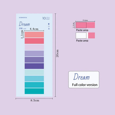 200 lehte värviline PET veekindel kleepmärkmed Registrikaardid Kirjutatavad failikaardid Lipud Lehekülje markerid Sildid Kooli kontoritarbed