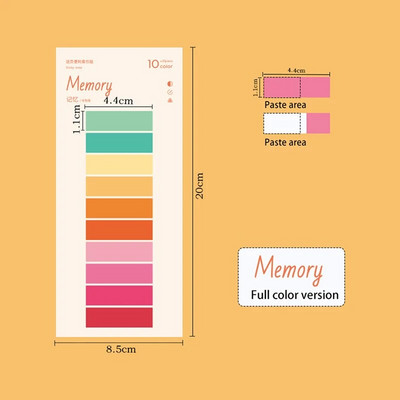 200 lehte värviline PET veekindel kleepmärkmed Registrikaardid Kirjutatavad failikaardid Lipud Lehekülje markerid Sildid Kooli kontoritarbed