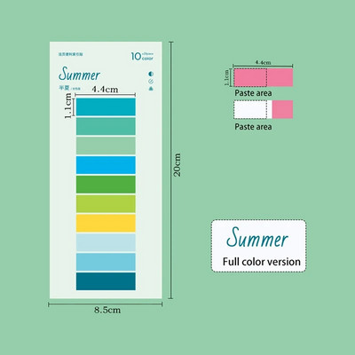 200 lehte värviline PET veekindel kleepmärkmed Registrikaardid Kirjutatavad failikaardid Lipud Lehekülje markerid Sildid Kooli kontoritarbed