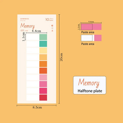200 lehte värviline PET veekindel kleepmärkmed Registrikaardid Kirjutatavad failikaardid Lipud Lehekülje markerid Sildid Kooli kontoritarbed