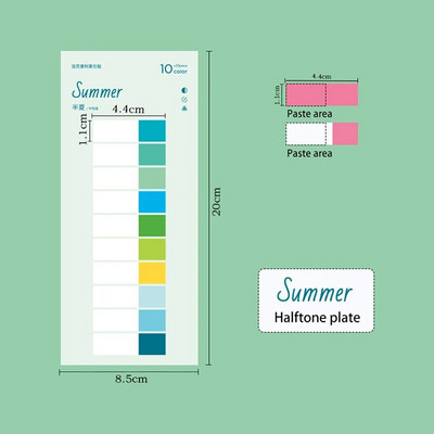 200 lehte värviline PET veekindel kleepmärkmed Registrikaardid Kirjutatavad failikaardid Lipud Lehekülje markerid Sildid Kooli kontoritarbed