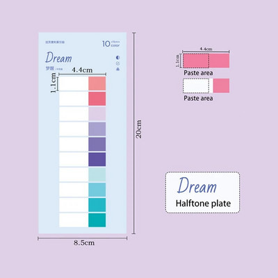 200 lehte värviline PET veekindel kleepmärkmed Registrikaardid Kirjutatavad failikaardid Lipud Lehekülje markerid Sildid Kooli kontoritarbed