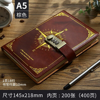 Paroolimärkmete päevikuraamat lukuga Uued poisid Lihtne Kunst Retro Tüdrukud Privaatne Retro PUP Nahast Nägu Salapäevik tüdrukutele