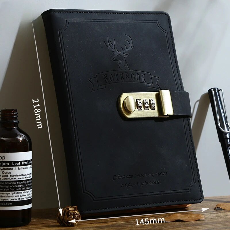 Paroolimärkmete päevikuraamat lukuga Uued poisid Lihtne Kunst Retro Tüdrukud Privaatne Retro PUP Nahast Nägu Salapäevik tüdrukutele