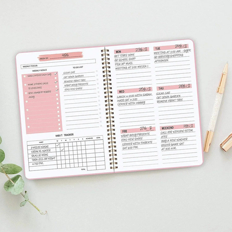 Planner Journal School Stationery Diary For Weekly Schedules Notebook Goal Office 2023 Habit Notebooks Agenda