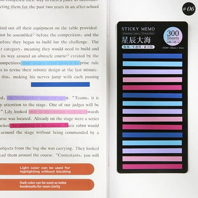 300Sheets/Set Rainbow Color Index Αυτοκόλλητα Σημειώσεις Σημειώσεις σημειωματάριων Σημειώσεις κολλώδεις διαφανείς σελιδοδείκτες PET Σημειωματάριο Σχολικά επιστολόχαρτα δώρα