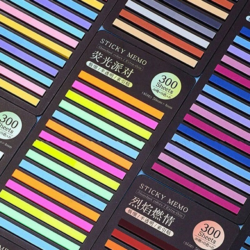 300Sheets/Set Rainbow Color Index Αυτοκόλλητα Σημειώσεις Σημειώσεις σημειωματάριων Σημειώσεις κολλώδεις διαφανείς σελιδοδείκτες PET Σημειωματάριο Σχολικά επιστολόχαρτα δώρα