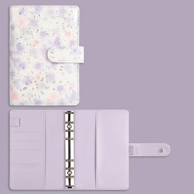 A6 PU nahast lillede eelarveplaneerija 2024 sularahaümbriku säästuarvete päevik Päevakorra plaanija lahtiste lehtedega märkmikuköitja paberkaas