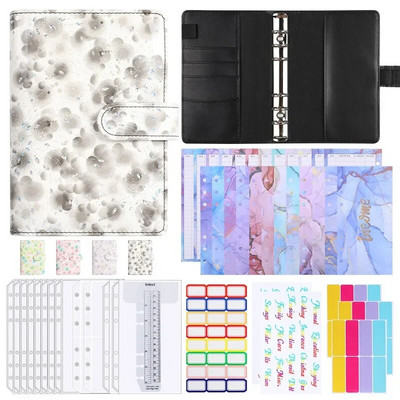 A6 PU nahast lillede eelarveplaneerija 2024 sularahaümbriku säästuarvete päevik Päevakorra plaanija lahtiste lehtedega märkmikuköitja paberkaas