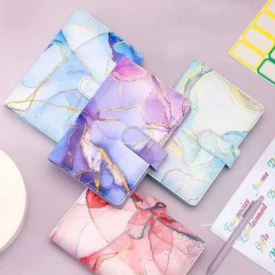 A6 Marble Colorful Money Budget Planner Binder Envelopes Cash Notebook for Budgeting Money Organizer for Budget Binder