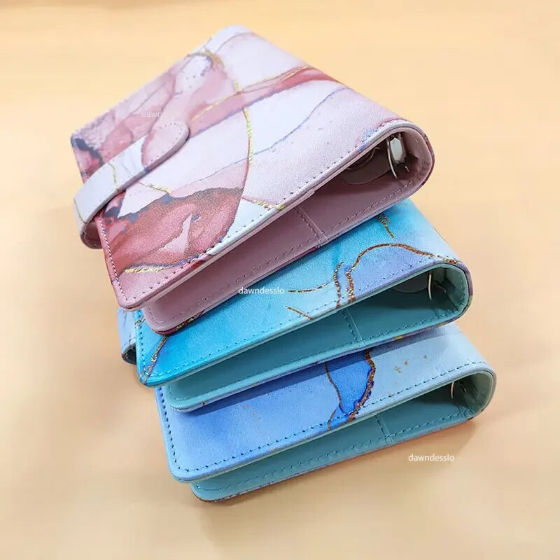 A6 Marble Colorful Money Budget Planner Binder Envelopes Cash Notebook for Budgeting Money Organizer for Budget Binder