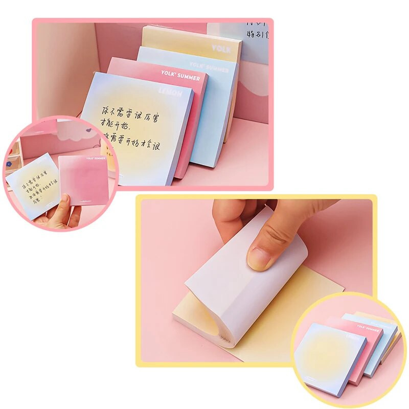 Yatniee 50 lehte gradient ühevärviline kleepuvad märkmed postitati Märkmik märkmed õpilastele sõnum Kleepmärkmik Kontor Kooli staatus