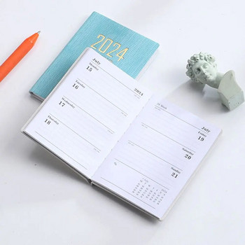 2024 A7 Mini Portable Agenda Book Дневник Weekly Planner Бележници Списък със задачи Английски Бележник с календар Училищни офис консумативи