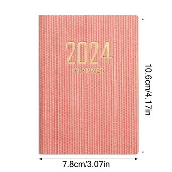 2024 A7 Mini Portable Agenda Βιβλίο Ημερολόγιο Weekly Planner Notebooks To Do List Αγγλικό Σημειωματάριο με Ημερολόγιο Σχολικά προμήθειες γραφείου