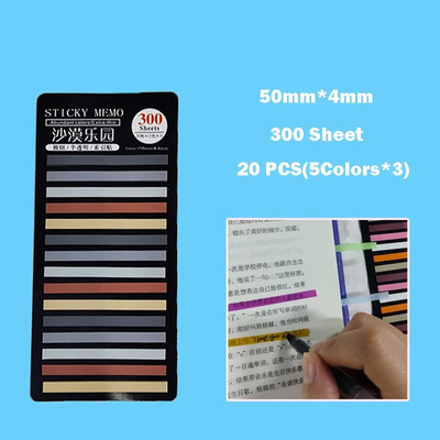 „KindFuny Rainbow Long Index“ lipdukai „Post It300“ lakštai, fluorescenciniai vandeniui atsparūs spalvoti užrašai, pusiau skaidrūs lipnūs lapeliai