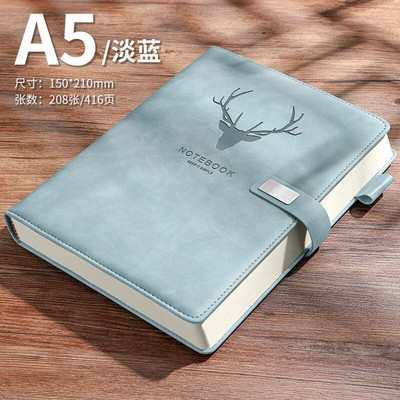 416 lehekülge Ülipaks nahk A5 ajakirja märkmik Koolikontor Koosolekute salvestusmärkmik Pehmest nahast päevikud 80g 2023/2024